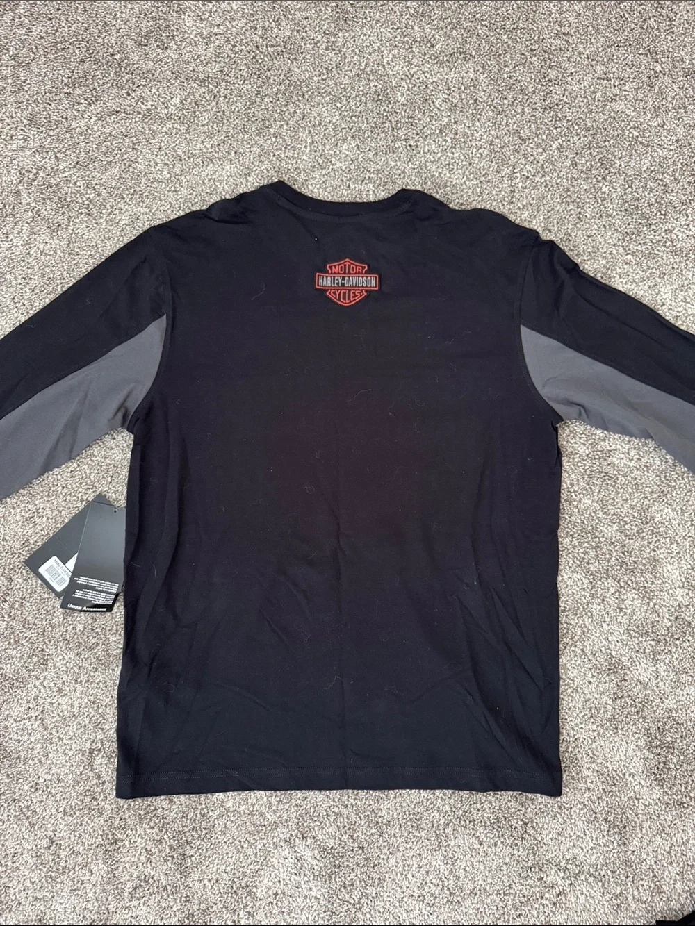 Harley-Davidson Black & Gray Long Sleeve Tee Size Large